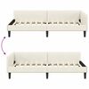vidaXL Corner Bed Frame with Headboard Cream 100 cm x 200 cm Velvet