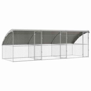 vidaXL Dog Kennel 3 pcs Silver 6 x 2 x 2 m Galvanised steel
