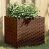 vidaXL Garden Planters 2 pcs Brown 36x30x32 cm Poly Rattan