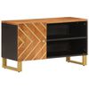vidaXL TV Cabinet Brown and Black 80x31.5x46 cm Solid Wood Mango