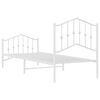 vidaXL Metal Bed Frame without Mattress with Footboard White 80x200cm