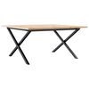vidaXL Coffee Table X-Frame 80x80x45 cm Solid Wood Pine and Steel