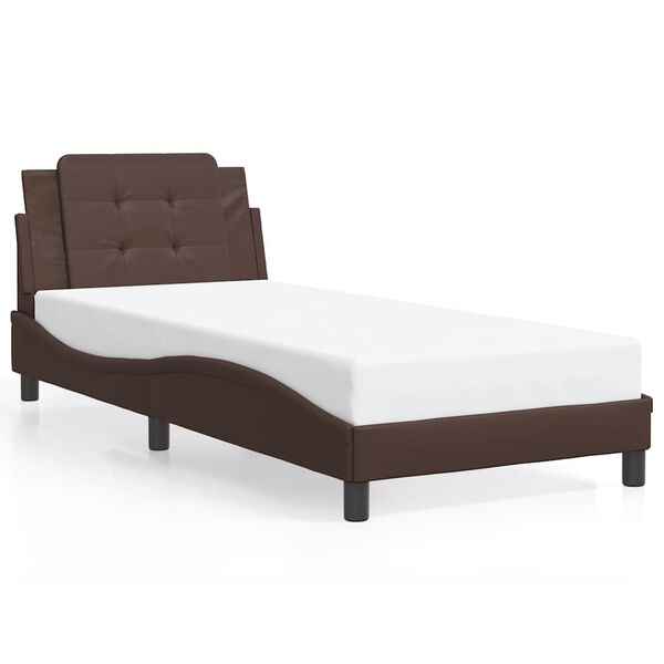 vidaXL Bed Frame without Mattress "Zadar" Brown 80x200 cm Faux Leather