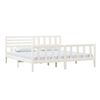vidaXL Bed Frame without Mattress White Solid Wood 200x200 cm (810103+814165)