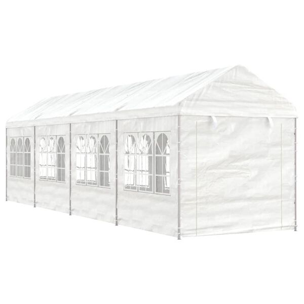 vidaXL Gazebo with Roof White 8.92x2.28x2.69 m Polyethylene