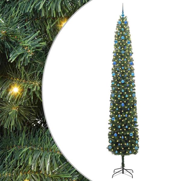 vidaXL Artificial Christmas Tree with 300 LEDs with Stand Green 300 cm