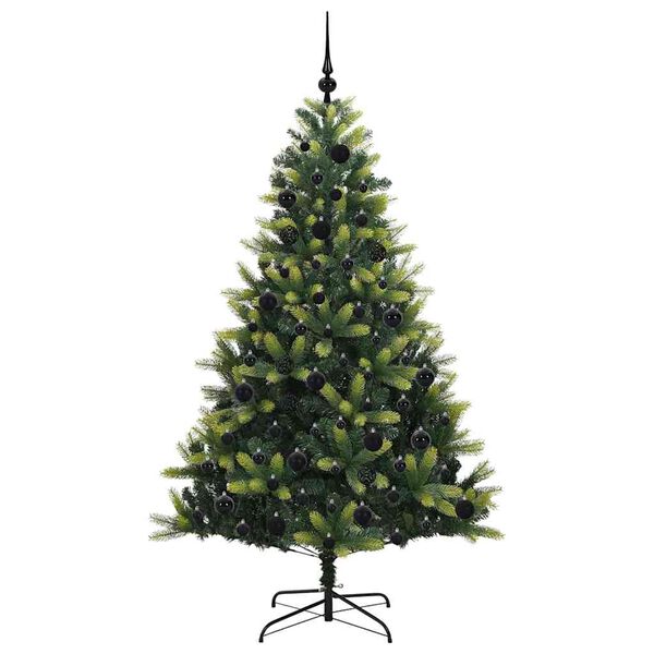 vidaXL Artificial Hinged Christmas Tree 300 LEDs Green 180 cm