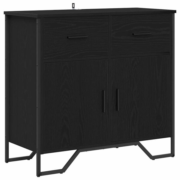 vidaXL Sideboard with Drawer Black Oak 79.5 x 35.5 x 74.5 cm
