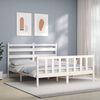vidaXL Bed Frame without Mattress White King Size Solid Wood Pine
