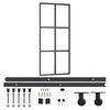 vidaXL Sliding Door with Hardware Set ESG Glass&Aluminium 90x205 cm