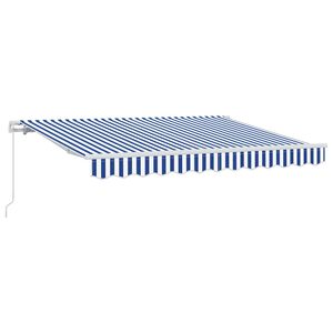 vidaXL Retractable Awning Blue and White 250 x 200 cm