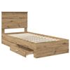 vidaXL Bed Frame with Drawer Artisan Oak 90 x 190 cm Engineered Wood