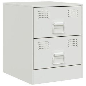 vidaXL Bedside Cabinet White 34,5x39x44 cm Steel