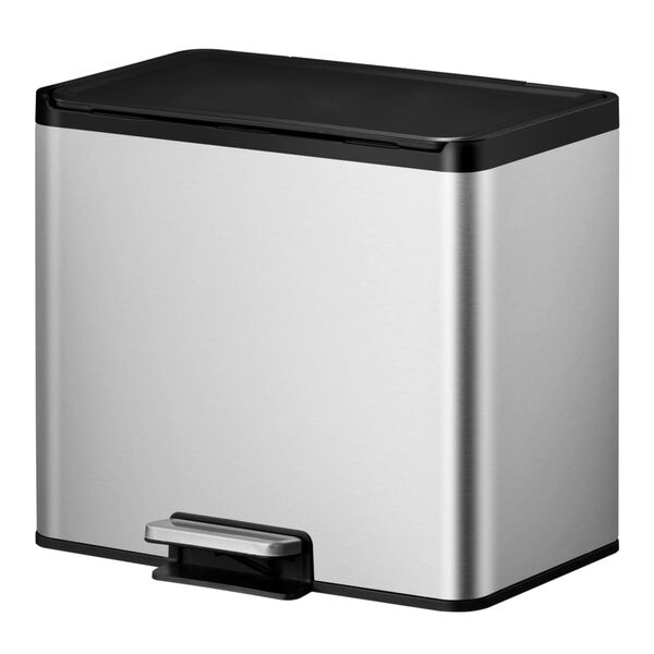EKO Pedal Bin Essential 2x15 L Matte Silver
