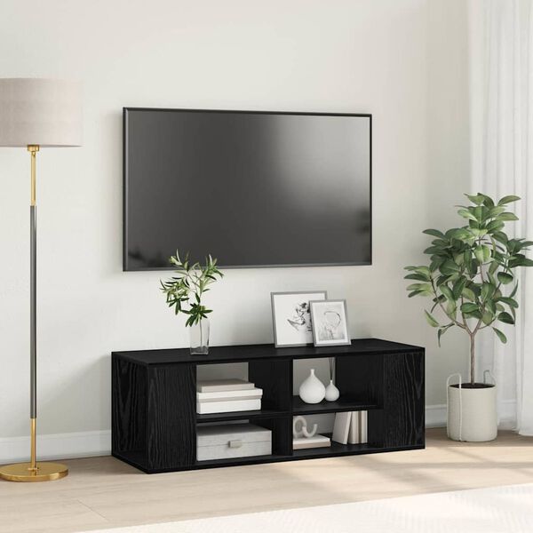 vidaXL Wall-Mounted TV Cabinet Wall-mounted Black oak 102 x 35 x 35 cm