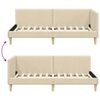 vidaXL Corner Bed Frame with Headboard Cream 90 cm x 200 cm Velvet
