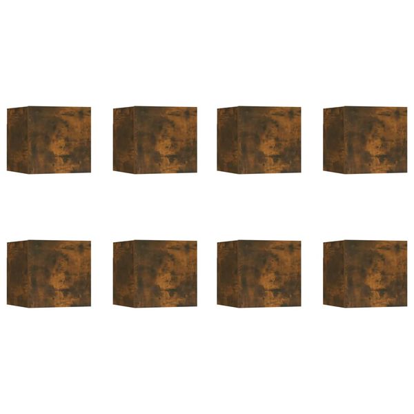 vidaXL Wall-mounted TV Cabinets 8 pcs Smoked Oak 30.5x30x30 cm