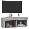 vidaXL TV Cabinet with LED Lights Grey Sonoma 80x30x30 cm