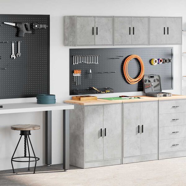 vidaXL Garage Cabinets 2 pcs Concrete Grey Engineered Wood