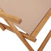 vidaXL Folding Beach Chairs 2 pcs Taupe Fabric and Solid Wood