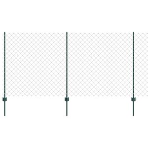 vidaXL Fence with Post Green 1.2 x 10 m Steel and PVC