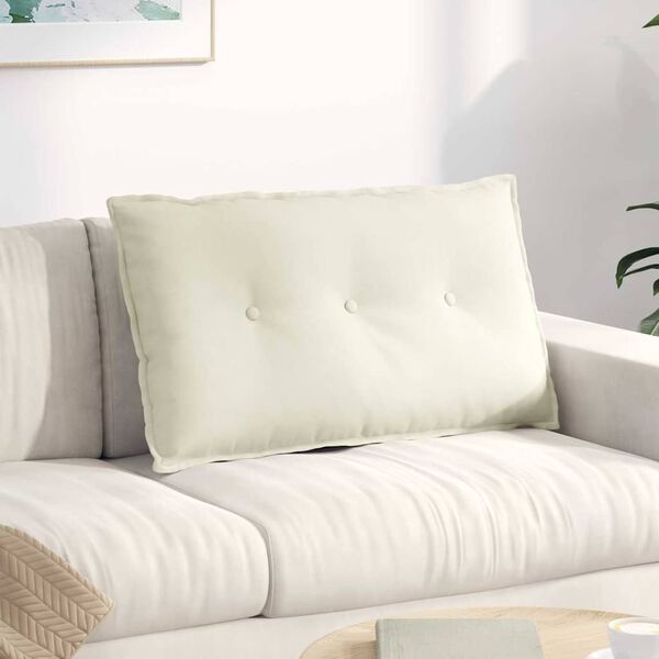 vidaXL Back Pillow Cream 80 x 50 cm Corduroy Fabric