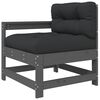 vidaXL 3 Piece Garden Lounge Set with Cushions Grey Solid Wood