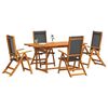 vidaXL 7 Piece Garden Dining Set Solid Wood Acacia and Textilene