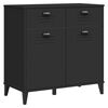 vidaXL Highboard VIKEN Black 80x40x190 cm Solid Wood Pine