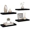 vidaXL Floating Wall Shelves 4 pcs High Gloss Black 50x23x3.8 cm MDF