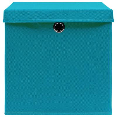 vidaXL Storage Boxes with Lids 4 pcs Baby Blue 32x32x32 cm Fabric