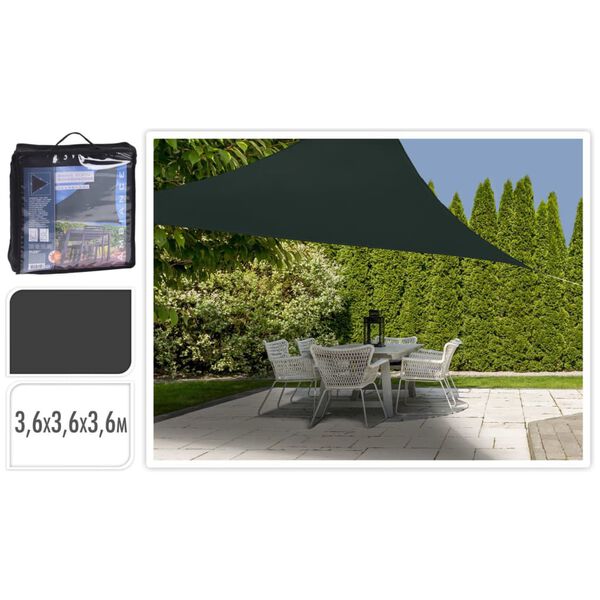 ProGarden Shade Cloth 3.6x3.6x3.6 m Dark Grey Triangle