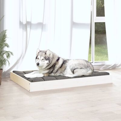 vidaXL Dog Bed White 101.5x74x9 cm Solid Wood Pine