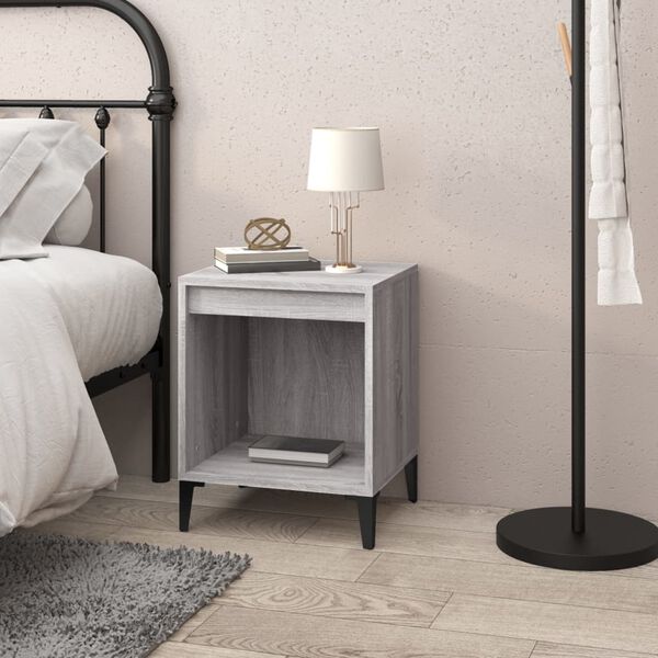 vidaXL Bedside Cabinet Grey Sonoma 40x35x50 cm