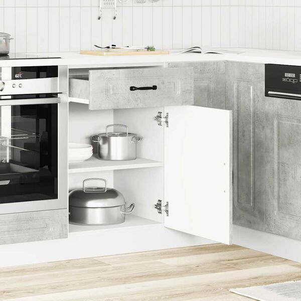 vidaXL Kitchen Base Cabinet Kalmar Concrete Grey Engineered Wood