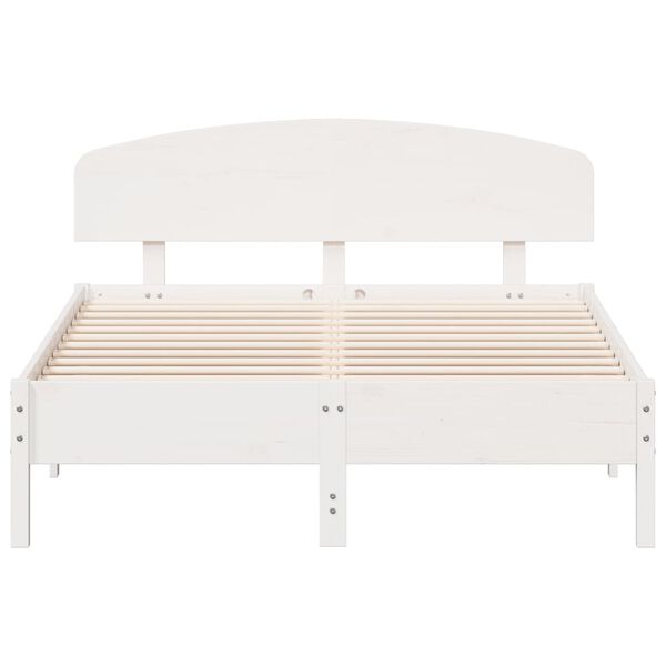 vidaXL Bed Frame without Mattress White 140x190 cm Solid Wood Pine