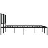 vidaXL Metal Bed Frame without Mattress with Headboard Black 200x200cm