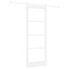 vidaXL Sliding Door ORKDAL White 83 x 211 cm Solid Pine Wood and Glass