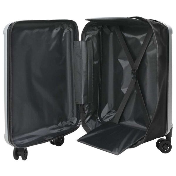 vidaXL Suitcase Folding with Lock Silver 43 x 27 x 66 cm ABS Plastic