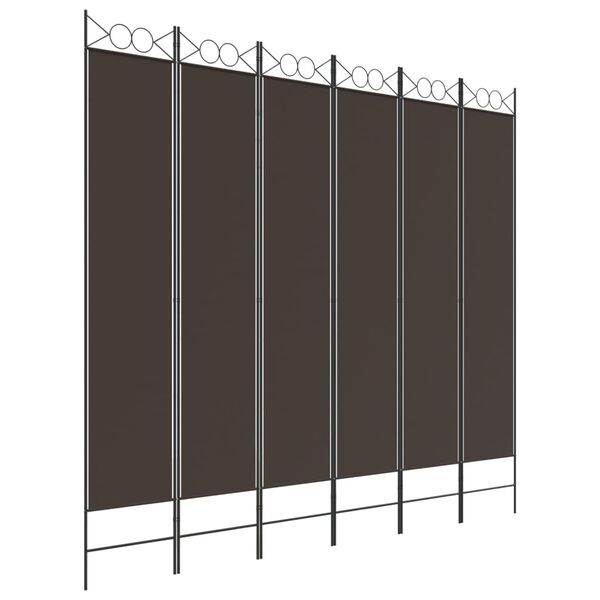 vidaXL 6-Panel Room Divider Brown 240x220 cm Fabric