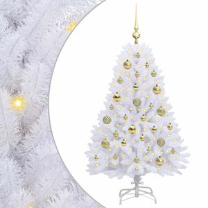 vidaXL Artificial Hinged Christmas Tree White 120 cm PVC and Steel