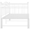 vidaXL Pull-out Sofa Bed Frame without Mattress White Metal 90x200 cm