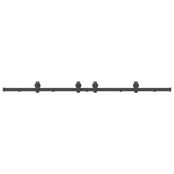 vidaXL Sliding Door Hardware Kit 200 cm Steel Black