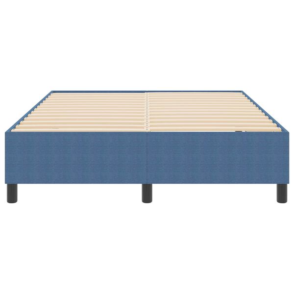 vidaXL Platform Bed Frame Blue 140 x 190 cm Fabric