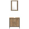 vidaXL Bathroom Furniture Set with Shelf 3 pcs Brown Engineered wood