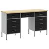 vidaXL Work Cabinet with Drawer with Lock 3 pcs Black 150 x 55 x 85 cm
