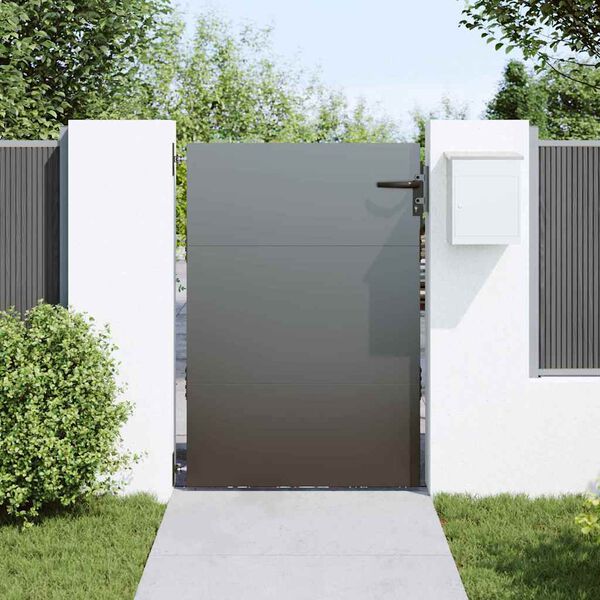 vidaXL Garden Gate Black 85 x 150 cm Powder-coated steel