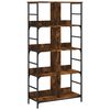 vidaXL Bookshelf Smoked Oak 78.5x33x153 cm Engineered Wood