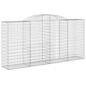 vidaXL Arched Gabion Basket 300x50x140/160 cm Galvanised Iron