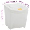 vidaXL Stackable Garbage Bin Boxes 4 pcs White 100 L Polypropylene